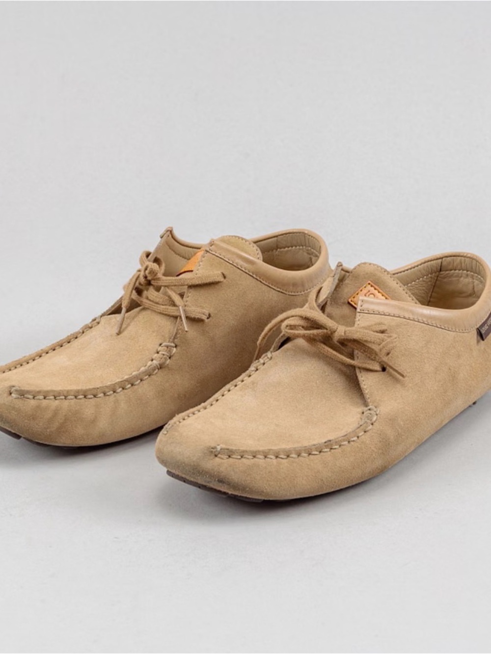 Vintage Louis Vuitton Women's Suede Moccasin Loafers in Beige